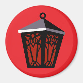 Röd Ugglalykta Magnet