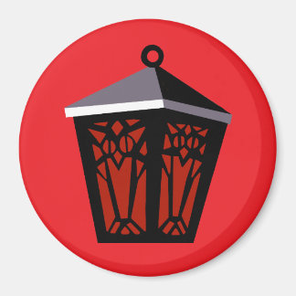 Röd Ugglalykta Magnet