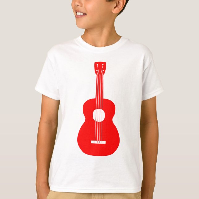Röd Ukulele - T-shirt (Framsida)