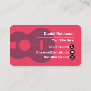 Röd Ukulele Visitkort