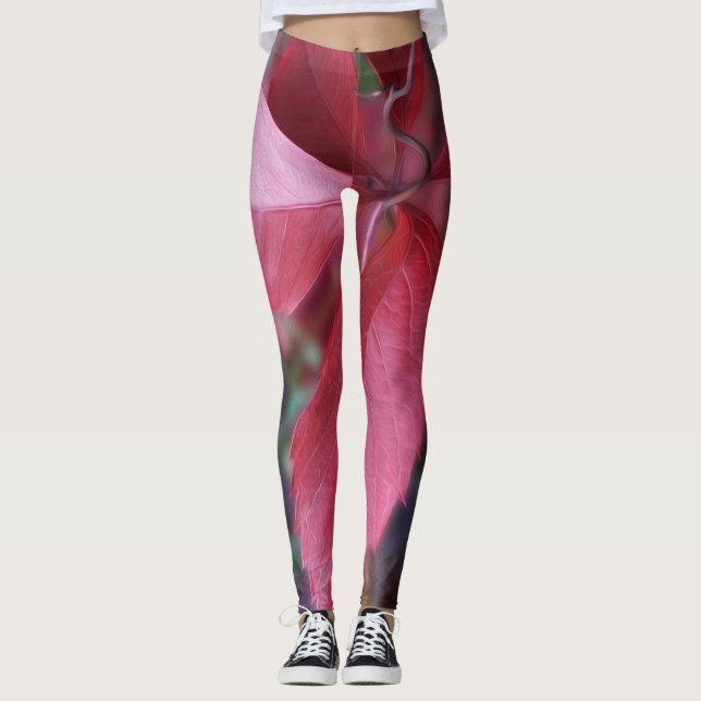 Röd under hösten leggings (Framsida)