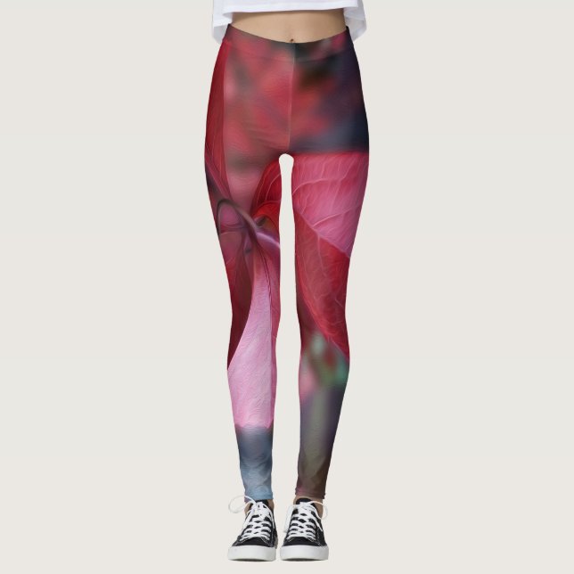 Röd under hösten leggings (Framsida)