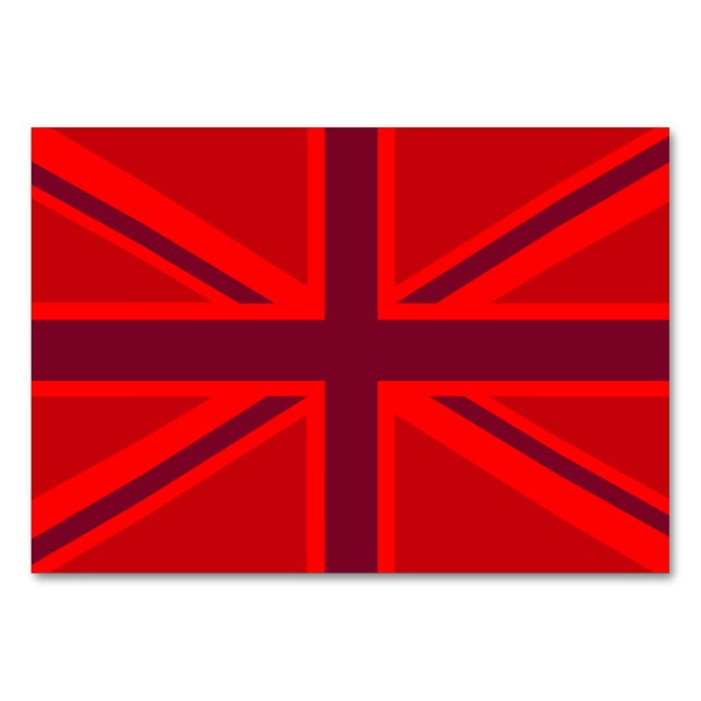 Röd Union Jack Bordsnummer (Framsidan)