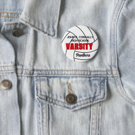 Röd universitets volleyboll anpassad högstadieanda knapp