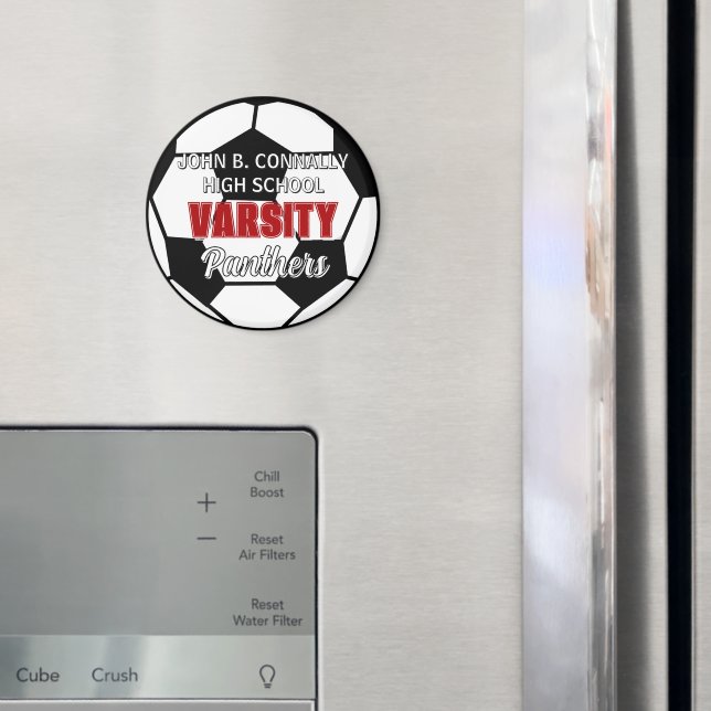 Röd universitetsfotboll anpassad högstadieskola magnet (In Situ (Fridge))
