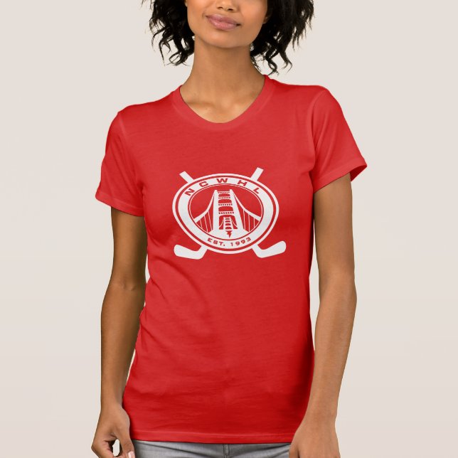 Röd uppdelningsT-tröja T-shirt (Framsida)