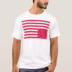 Röd uppochnervänd amerikanska flaggan - t-shirt