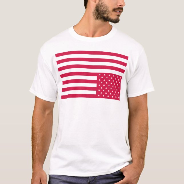 Röd uppochnervänd amerikanska flaggan - t-shirt (Framsida)