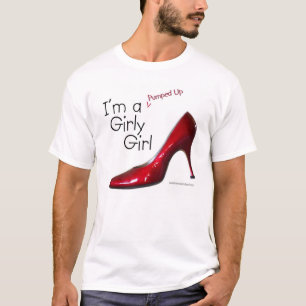 Röd uppumpad flickaktigt flicka t shirt