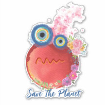 Röd uppvärmningsjord, Rädda planeten Sticker