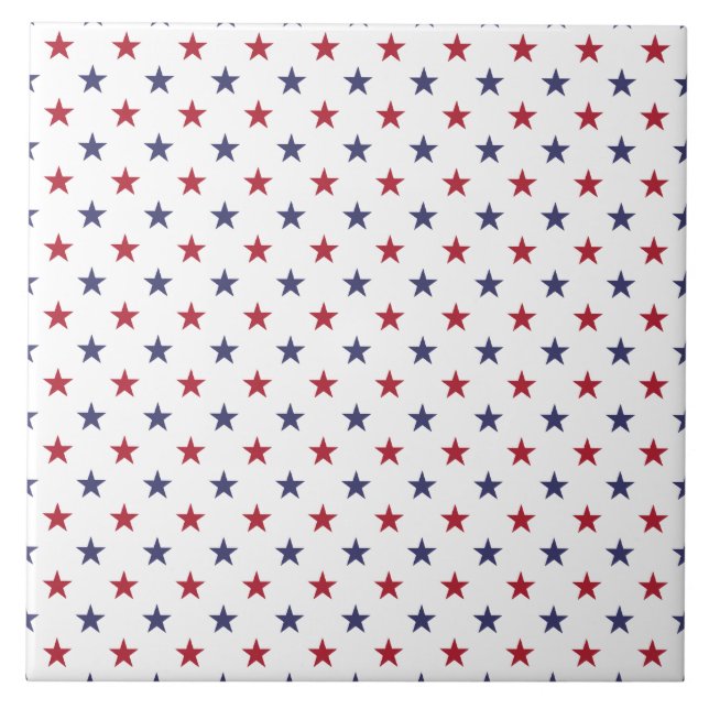 Röd USA flagga och flaggablåttstjärnor Kakelplatta (Framsidan)