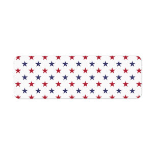Röd USA flagga och flaggablåttstjärnor Returadress Etikett