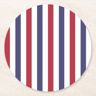 Röd USA flagga och randar för flaggablåttsned boll Underlägg Papper Rund