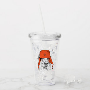 Röd Ushanka hatt för Bassethund Take Away Mugg