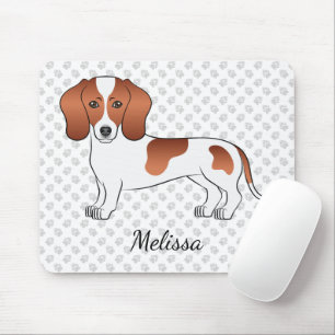 Röd utjämnad Jacka Dachshund Tecknad hund & Namn Musmatta