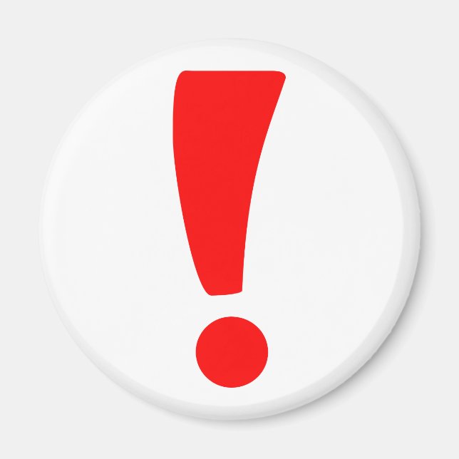 Röd utropstpunkt magnet (Framsidan)