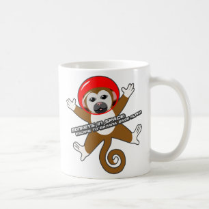 Röd utrymmeapamugg kaffemugg