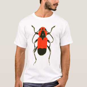 Röd utskjutande skjorta t-shirt