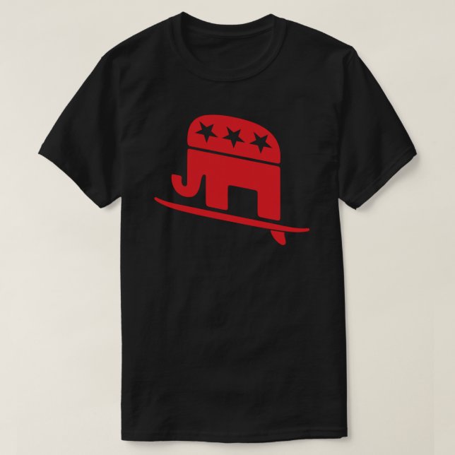 Röd våg kommer från Republican Elephant Southern R T Shirt (Design framsida)