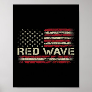 Röd våg Usa 2025 Val Republikansk Amerikansk Fla Poster