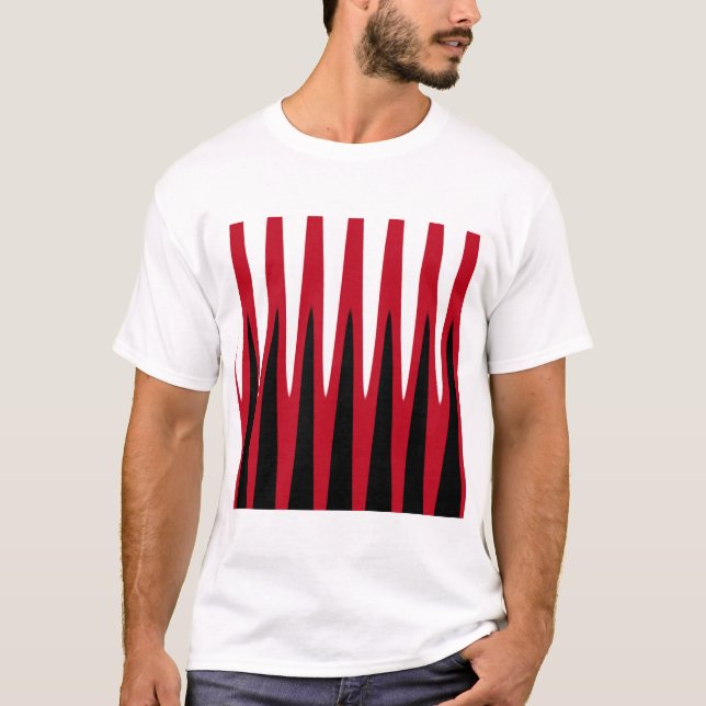 Röd vågdesign t shirt (Framsida)