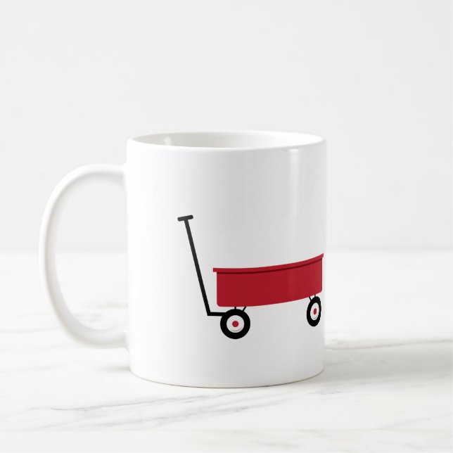 Röd vagn kaffemugg (Vänster)