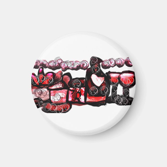 Röd valentin i vin magnet (Framsidan)