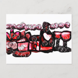 Röd valentin i vin vykort