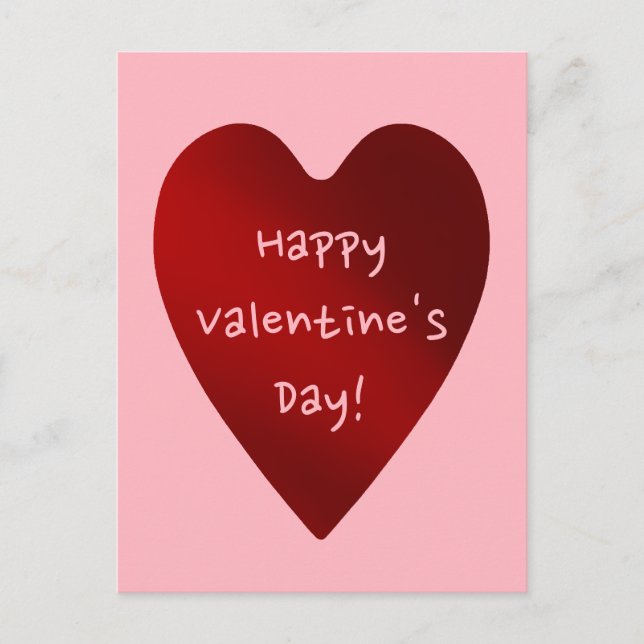 Röd valentines dayhjärta helg vykort (Framsida)