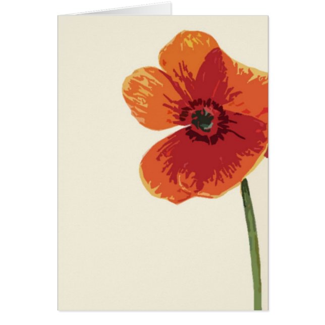 Röd vallmo 3 hälsningskort (Framsidan)