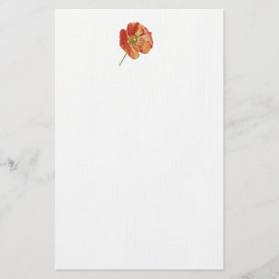 Röd vallmo 5,5" x 8,5" brevpapper