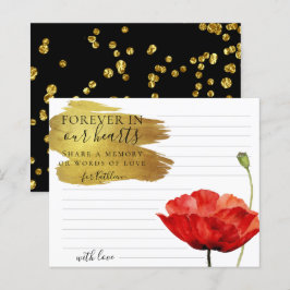 Röd vallmo Anpassad Dela ett minne Begravningskort