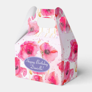 Röd vallmo blomster blomster tea party tårta förmå presentaskar