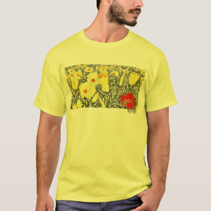 Röd vallmo i en vallmomeadow. tee shirt