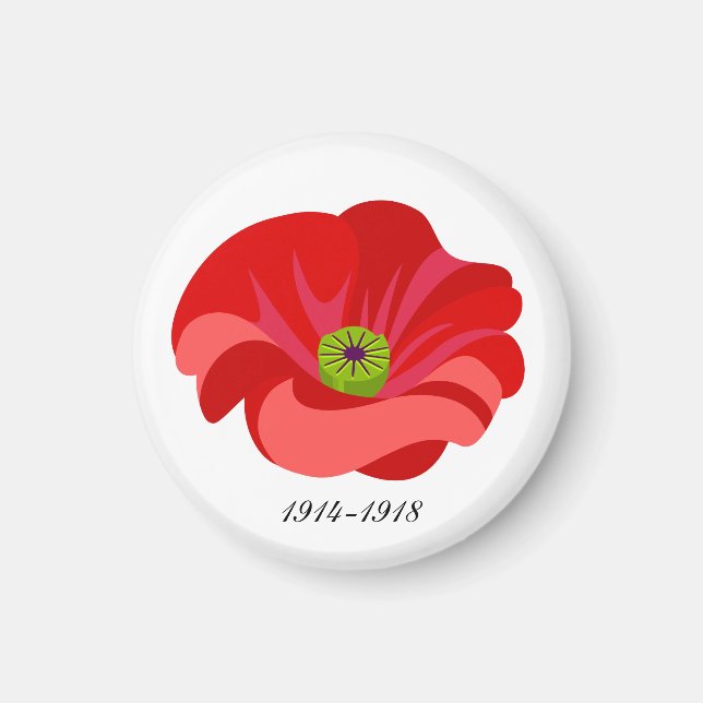 Röd vallmo magnet (Framsidan)