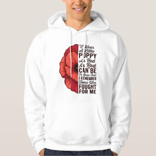 Röd vallmo minnescitat vektor skjorta design_1 hoodie