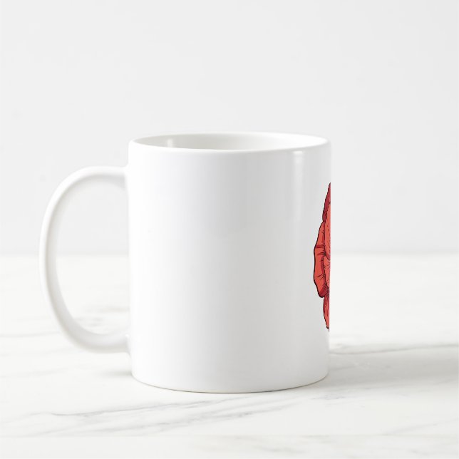 Röd vallmo minnescitat vektorskört design_1 kaffemugg (Vänster)