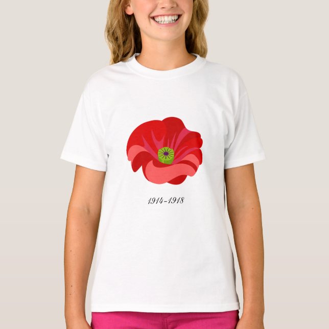 Röd vallmo t shirt (Framsida)