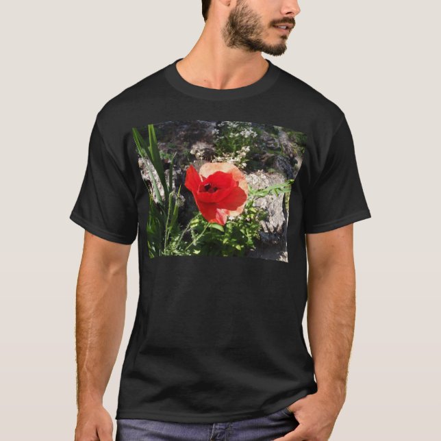 Röd vallmo t shirt (Framsida)