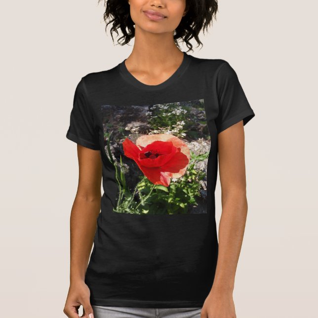 Röd vallmo tee shirt (Framsida)