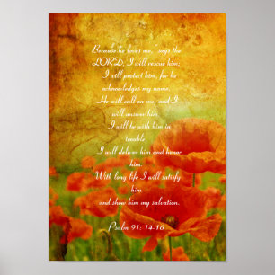 Röd vallmoaffisch för Psalm 91 Poster