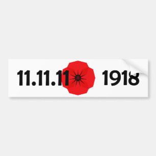Röd vallmoblomma minnesdesign bildekal