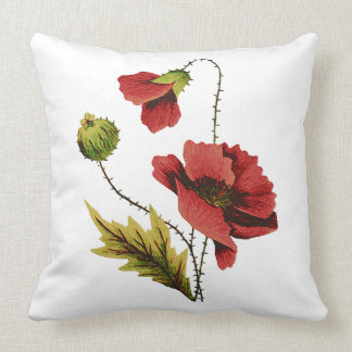 Röd vallmoFauxbroderi kudder Kudde
