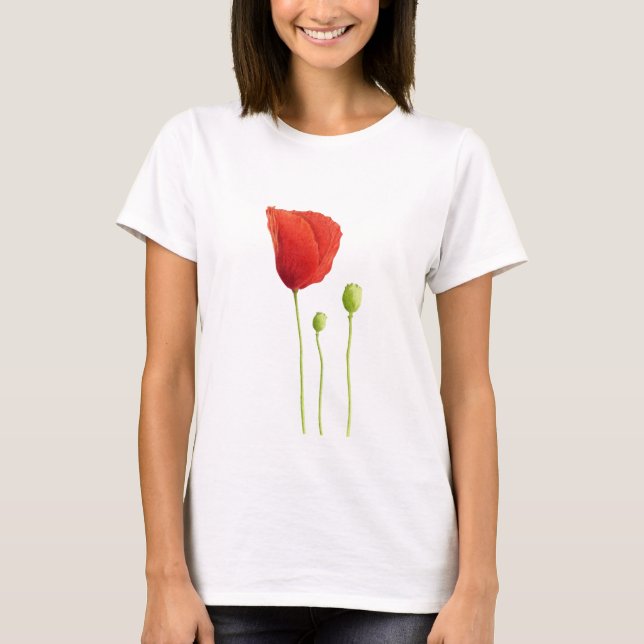 Röd vallmoskjorta tee (Framsida)