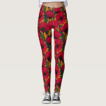 Röd vallmoträdgård leggings<br><div class="desc">Vector mönster tillverkad av handdragna röda vallmo.</div>
