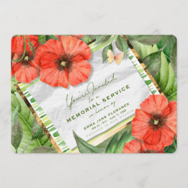 Röd vallmots trädgårds gröna minnesstund inbjudan