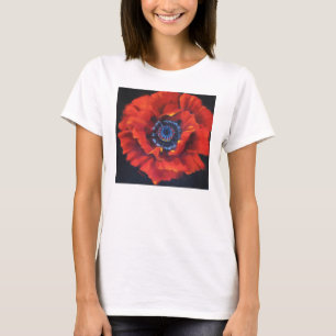 Röd vallmoutslagsplatsskjorta t-shirt