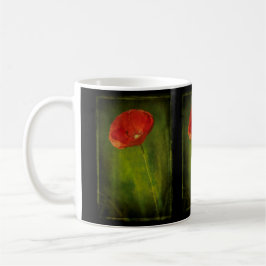 Röd vallmovintagestylemugg kaffemugg
