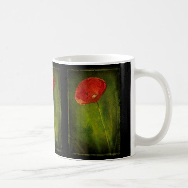 Röd vallmovintagestylemugg kaffemugg (Höger)