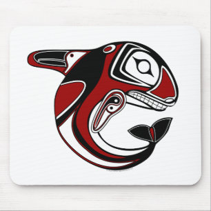 Röd valTotem Mousepad Musmatta